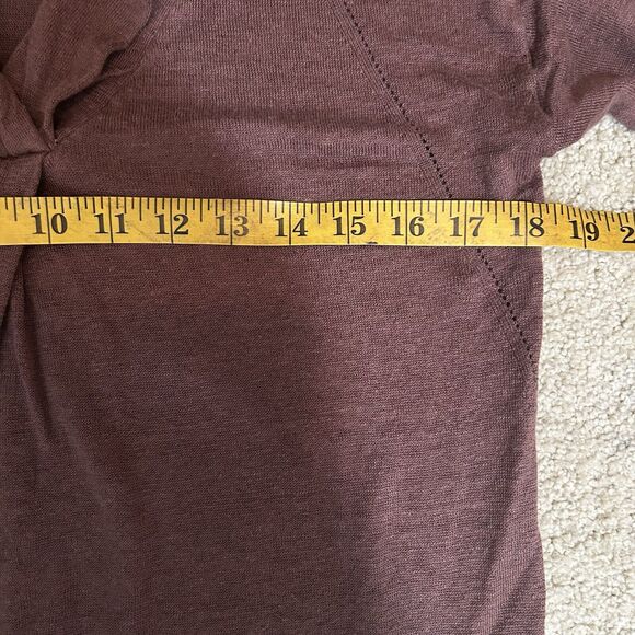 Poetry 100% Linen Knit Brown Top Blouse Shirt Half Sleeve V Neck US 6 Small - Picture 5 of 7